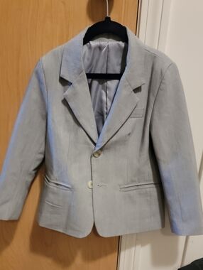 Boy's Classic Light Gray Blazer - Tailored Two-Button Jacket